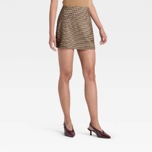 A New Day Houndstooth Skirt in Brown and Cream